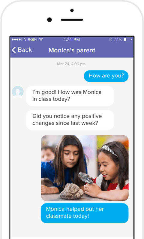 ClassDojo app on cellphone