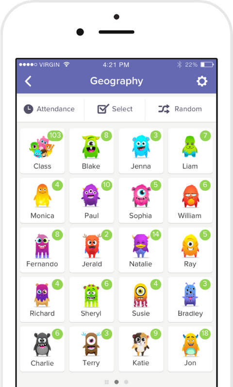 ClassDojo app on cellphone