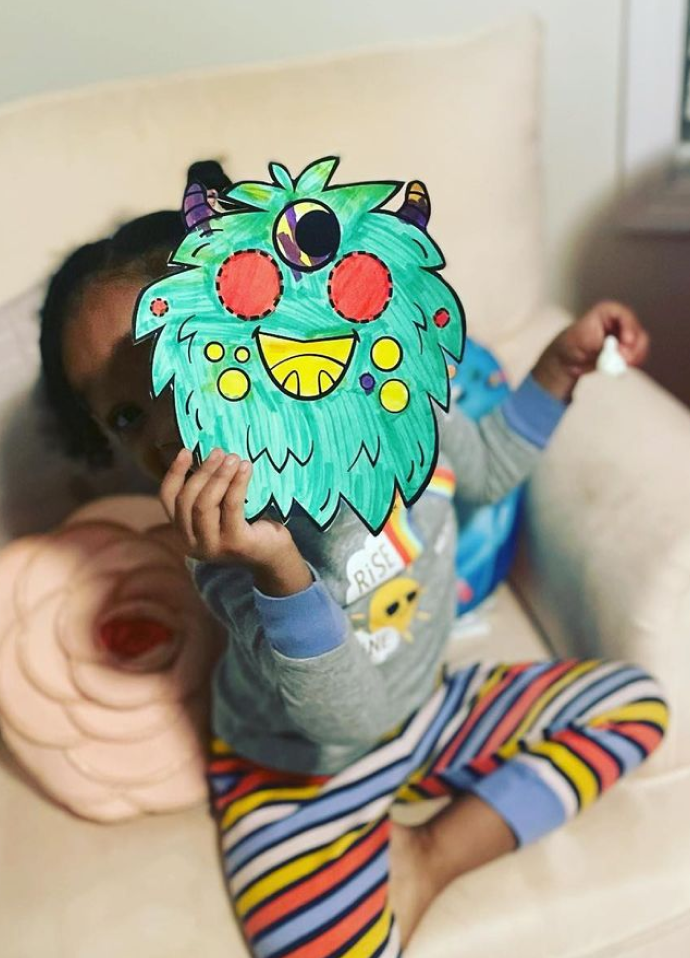 student showing a mojo drawing